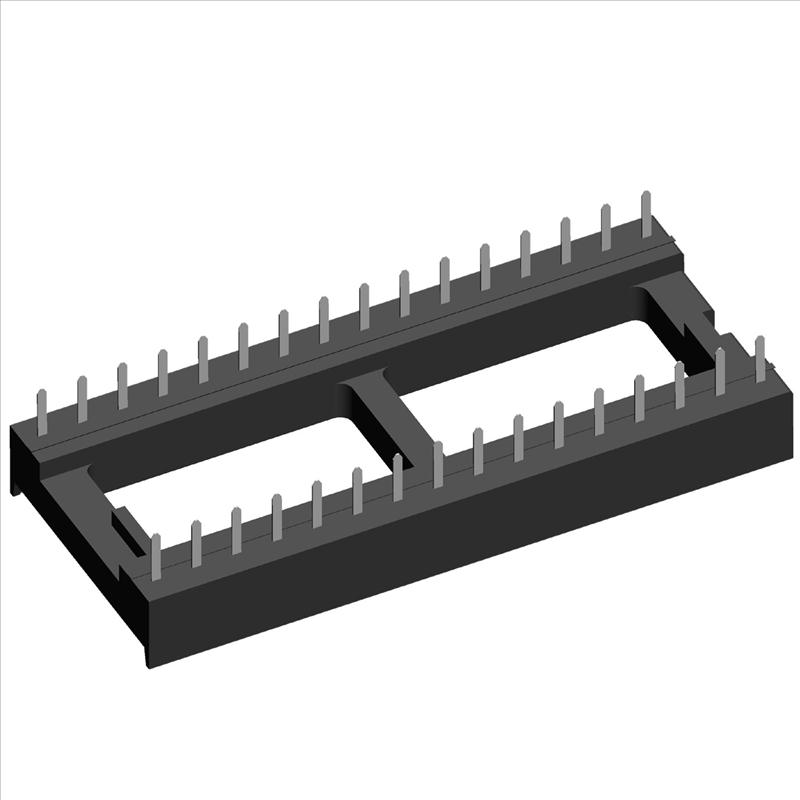 2.54mm IC Socket Stamp Pin Double Rows Straight Dip Type.